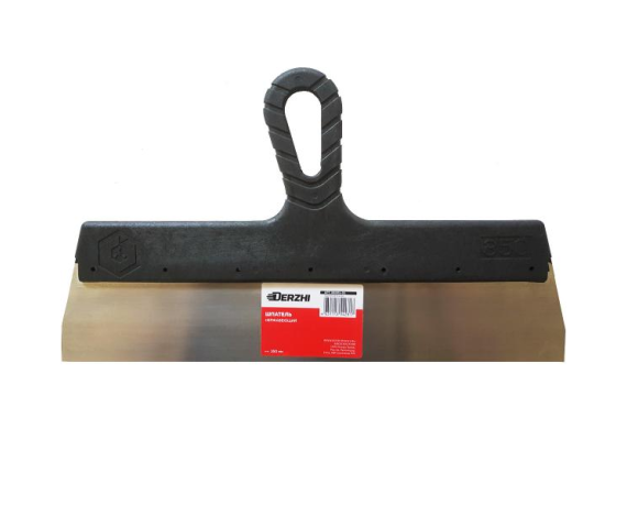 Шпатель DERZHI фасадный нержавеющий, с пластиков.руч.,350мм 