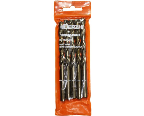 Сверло DERZHI по металлу Р6М5 8,0мм 