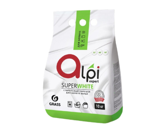 Моющее порошкообразное средство для стирки GRASS ALPI EXPERT для белого 10 кг 125398 