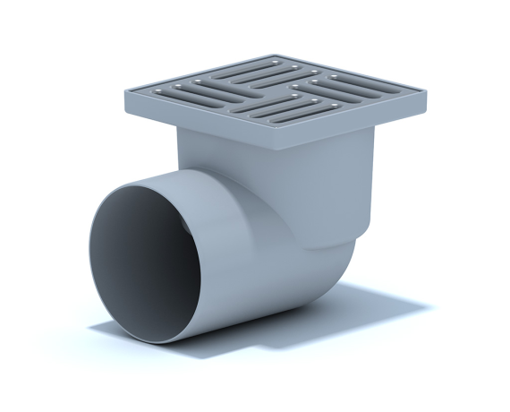 Трап ТА1112 с горизонтальным выпуском 110мм с решеткой из нерж.стали 15*15