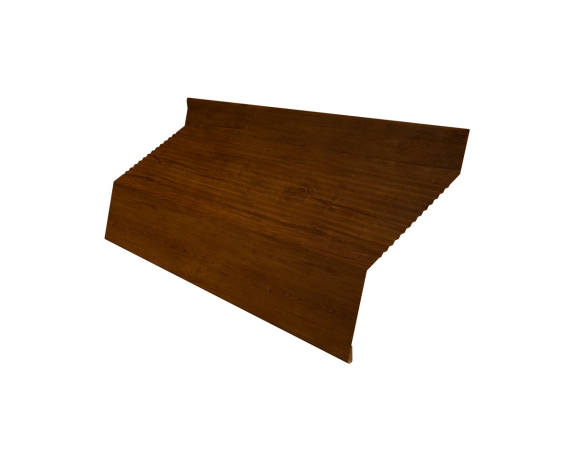 Ламель забора жалюзи Milan new gofr 0,45 Print Premium с пленкой Golden Wood Intense FTC