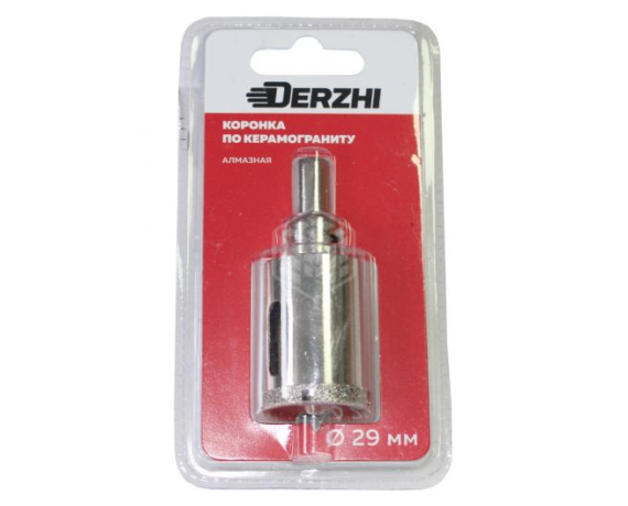 Коронка DERZHI алмазная по керамограниту 29мм 