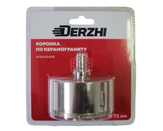 Коронка DERZHI алмазная по керамограниту 73мм 