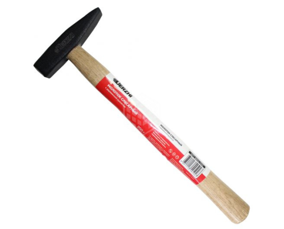 Молоток слесарный DERZHI кованный с деревянной рукоятью 200г 