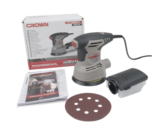 Эксцентриковая шлифовальная машина CROWN CT13560V 300Вт, 125мм