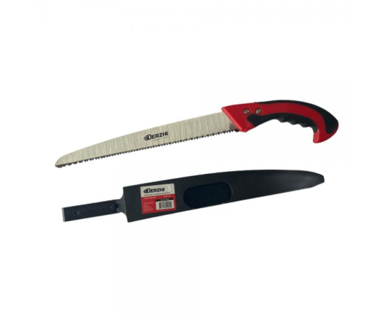 Ножовка по дереву DERZHI 300мм,садовая в пласт.ножнах 