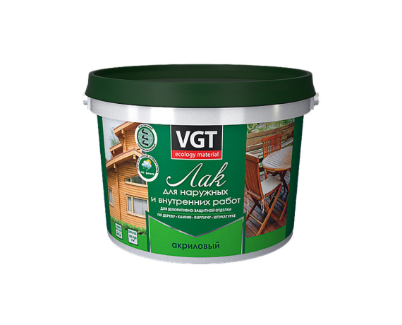 Лак акрил для нар/внут работ б/цв глянцевый 0,9 ВГТ