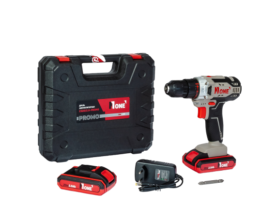 Шуруповерт  Number one CD20/2.0-PROMO 2 скорости, 2 аккум., 20В 2А*ч, 1400об/мин