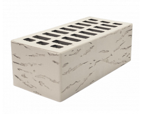 Кирпич 1,4 НФ Лицевой Белый город Рустированный с фаской (250*120*88) г.Строитель 352 шт/под.