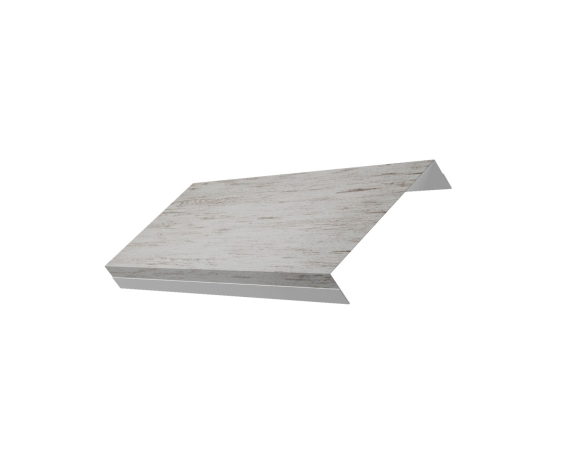 Ламель обратная 125 забора жалюзи Texas 0,45 Print Elite с пленкой Snow Wood TwinColor