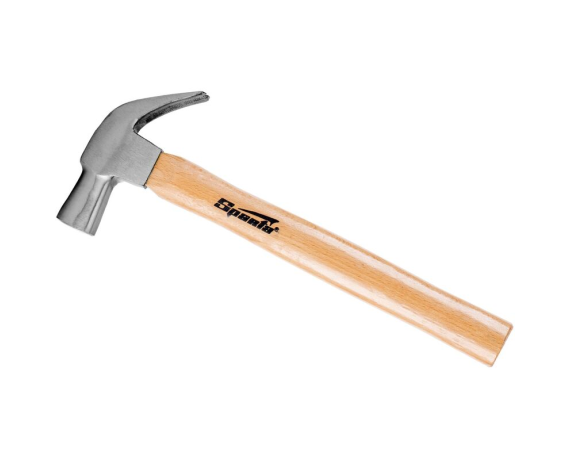 Молоток-гвоздодер SPARTA 450 г деревянная рукоятка 104205