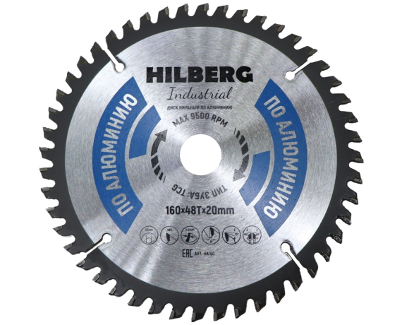 Диск пильный Hilberg Industrial Алюминий 160*48Т*20мм Hilderg HА160