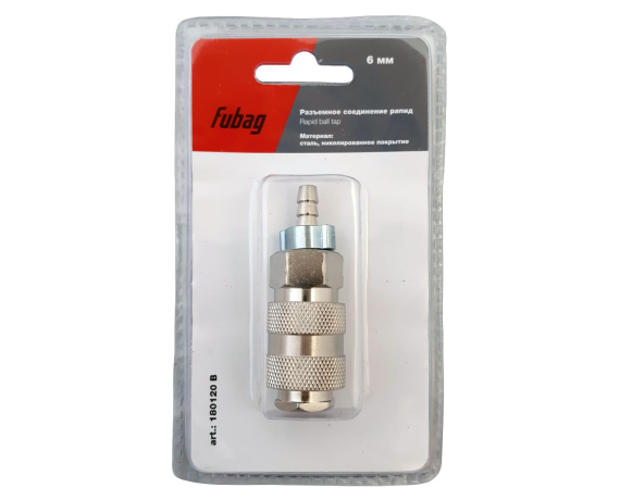 Разъемное соединение рапид(муфта) FUBAG елочка 6мм с обжимным кольцом 6*11мм 180120В