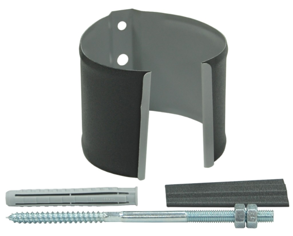 Кронштейн трубы на кирпич полукруглый Optima 125мм RAL 7024 Matt