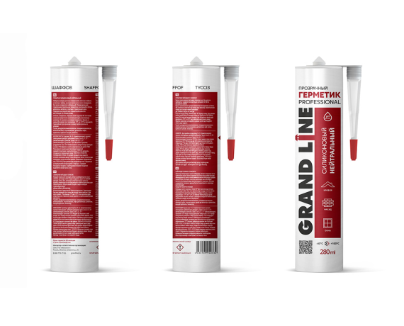 Герметик Grand Line Professional силиконовый нейтральный прозрачный 280 мл. 
