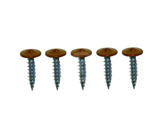 Саморезы 4,2х25 полусфера - прессшайба Цвет 8017 острый