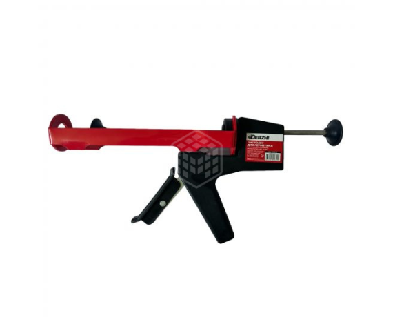 Пистолет для герметика DERZHIполуоткрыт.с улучш.эргоном,310мл, кругл.шток 8мм,388666