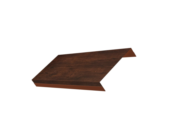 Ламель обратная 125 забора жалюзи Texas 0,45 Print Premium с пленкой Cherry Wood Dark FTC