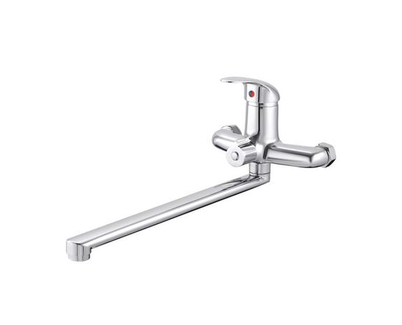 Смеситель для ванны Lemen LB-2504, однорычажный D40 встроенный переключатель, длинный носик