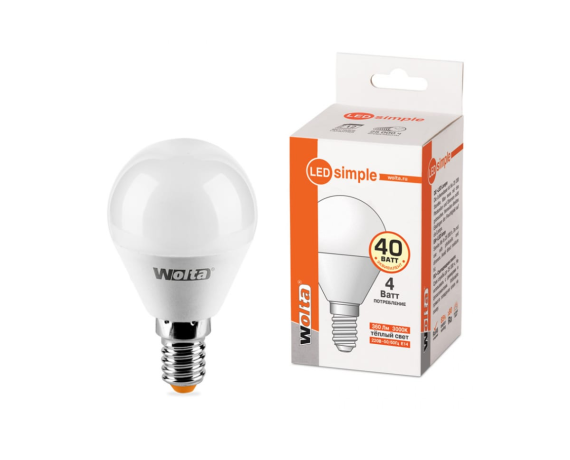 Лампа светодиодная LED WOLTA 25 S45 GL4 E14-S
