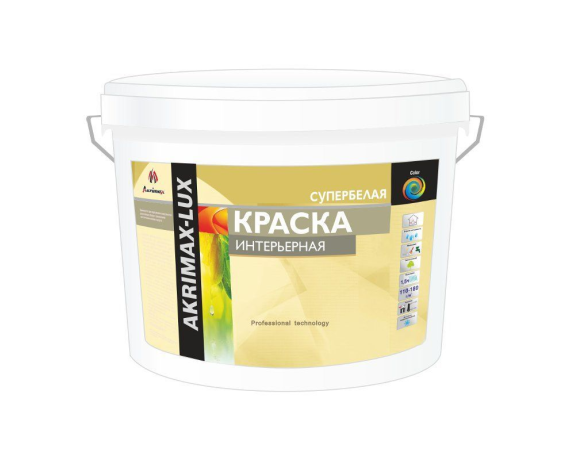 Akrimax-lux Краска интерьерная СУПЕРбел 1,5кг.