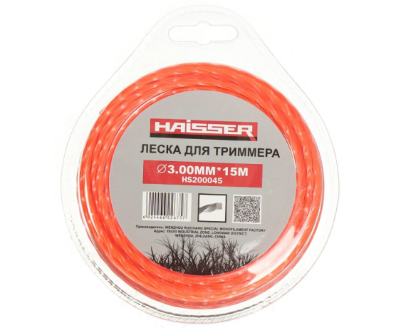 Леска для триммера,круг 3,00*15м Haisser