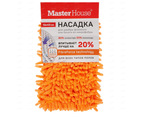 Насадка для швабры из микрофибры Лапша с карман.13*43см,Бачата 60039