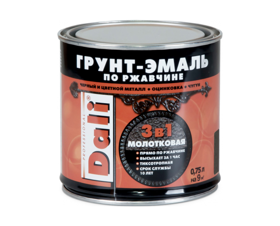 DALI Грунт-Эмаль по ржавчине молотковая золотистая 0,75л