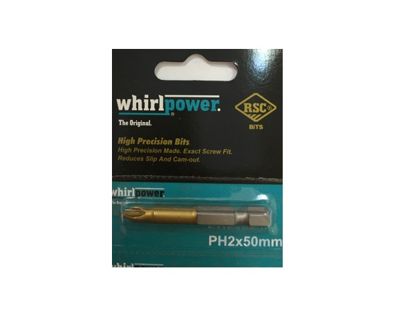 Бита крестообразная WhirlPower PН №2 50 мм с покрытием TiN half