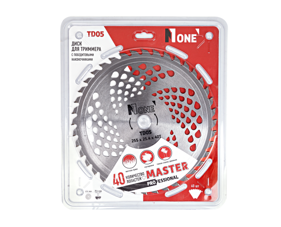 Диск для триммера Number one TD05 с победитовыми наконечниками ANTI-KICK 255*25,4*40Т