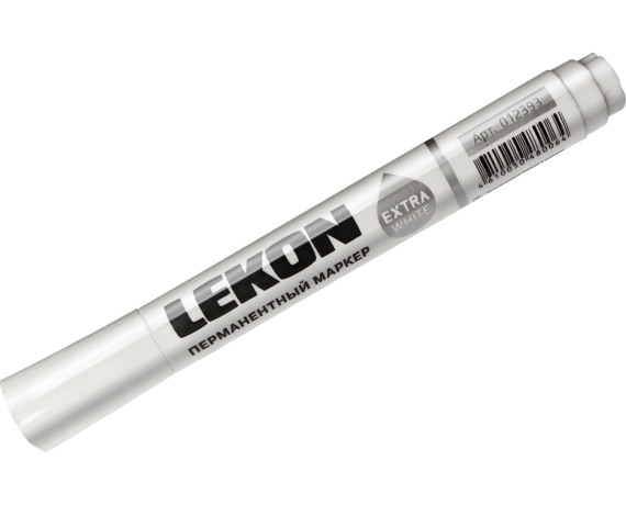 Маркер перманентный лин.3,0мм белый LEKON Extra White 012393