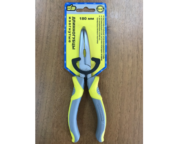 Длинногубцы изогнутые,хромовандиевая сталь, 180мм 