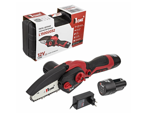 Аккум.пила цепная Number one L15002032(12V,15Ah,2 акк., З/У,2500об/мин,кейс) + шина/цепь