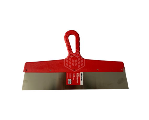 Шпатель DERZHI PROFI 350мм фасадный нерж.,с цветной пласт.ручкой 