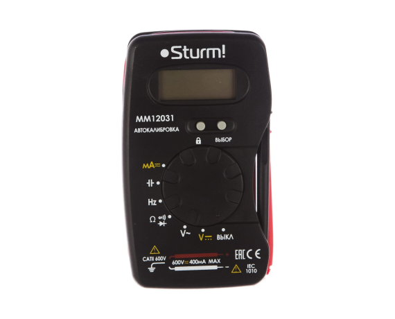 Мультиметр Sturm ЖК дисплей,автодипазон ММ 12031