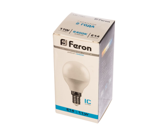 Лампа светодиодная FERON LB-750 (11W) 230V Е27 6400K G45 шарик дневной
