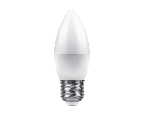 Лампа светодиодная FERON LB-570 (9W) 230V Е27 6400K С35 свеча дневной