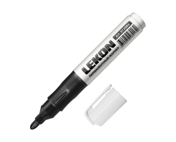 Маркер перманентный лин.3,0мм черный LEKON Logistik 012183