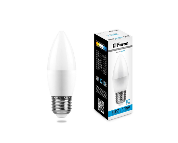Лампа светодиодная FERON LB-770 (11W) 230V Е27 6400K С35 свеча дневной