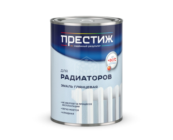 Престиж Эмаль глянцевая алкидная для радиаторов Белая 0,9