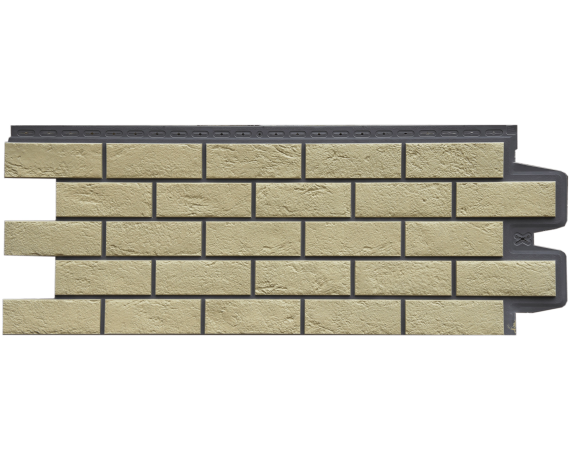 Фасадная панель Grand Line Состаренный кирпич Design Plus ваниль темно-бежевый шов