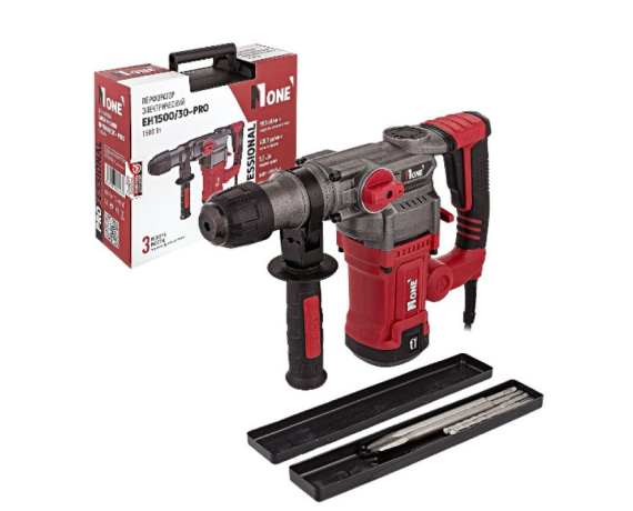 Перфоратор Number one EH1500/30-PRO(1500Вт,3-х реж,SDS-Plus,5,5Дж,КЕЙС,28мм бетон,набор буров)