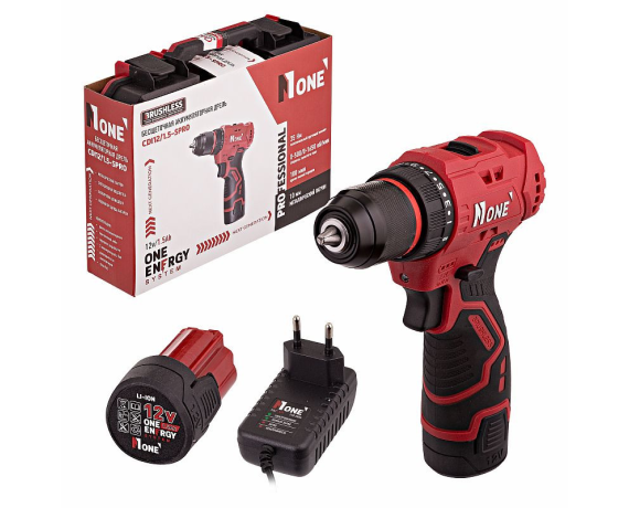 Акк.дрель бесщет Number one CDI 12/1.5-SPRO(35Hm,12V/1,5Ah,10мм метал.патрон,500-1650об/мин,кейс
