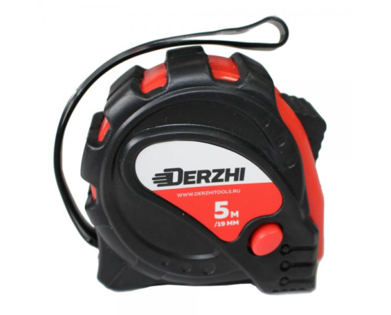 DERZHI Рулетка Мастер обрезиненный корпус 19мм*5м