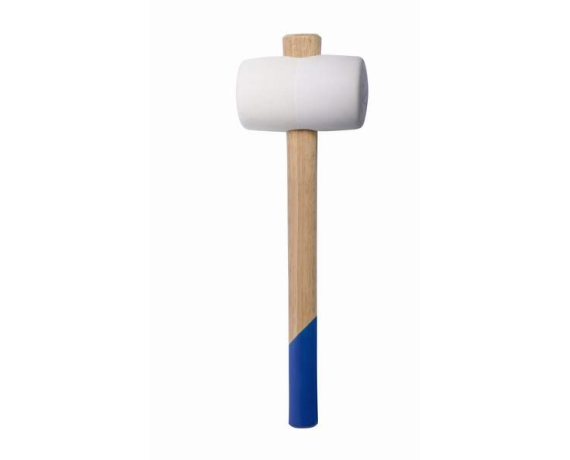 Киянка деревянная лакированная ручка белая резина 680 гр TOOL BERG