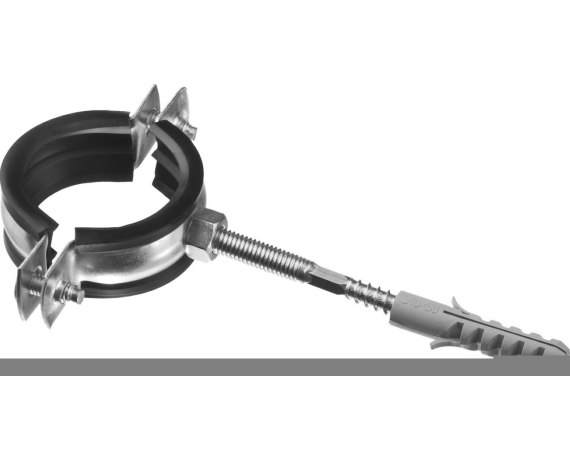 Хомут метал. с гайкой, шурупом и дюбелем в комплекте 6 (155-162)