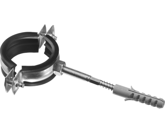 Хомут метал. с гайкой, шурупом и дюбелем в комплекте 6 (155-162)