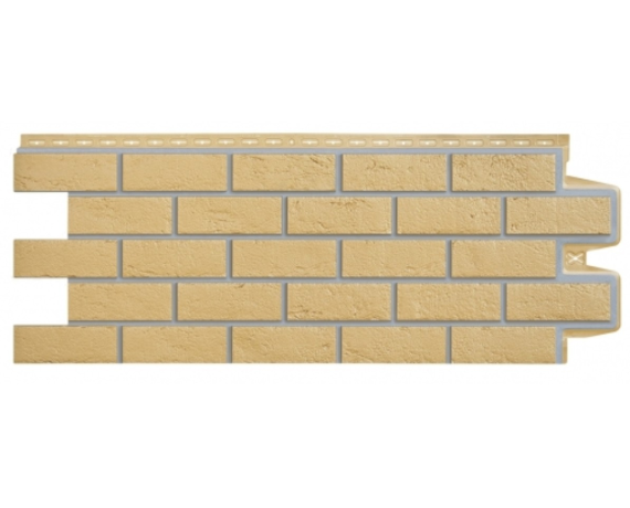 Фасадная панель Grand Line Состаренный кирпич Design песочный (шов 7004)