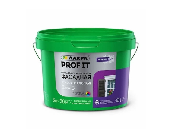 ЛАКРА Краска фасадная PROF IT База С 3 кг