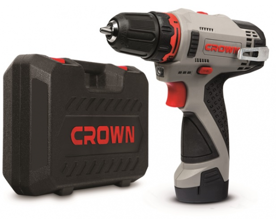 Аккумуляторный шуруповерт CROWN СТ21072HX-2 BMC 2скорости, 2аккумулятора, 1250об/мин, 12В